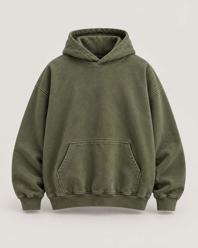 Essential oversized hoodie — olive